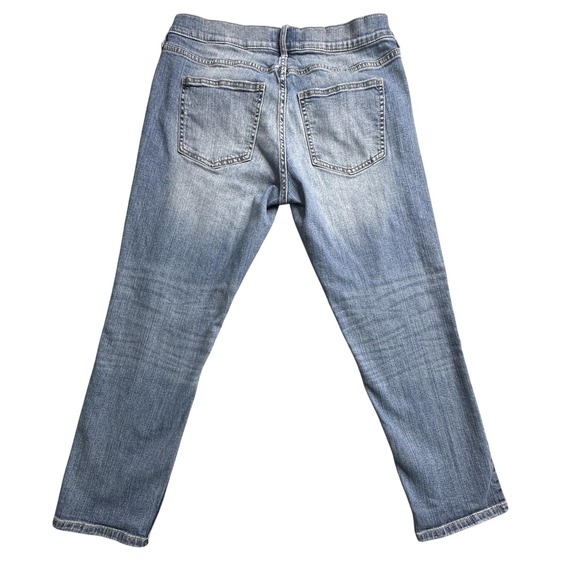 Banana Republic Jeans Womens 28 Petite Blue Girlfriend Distressed Mid Rise Denim - Picture 1 of 14